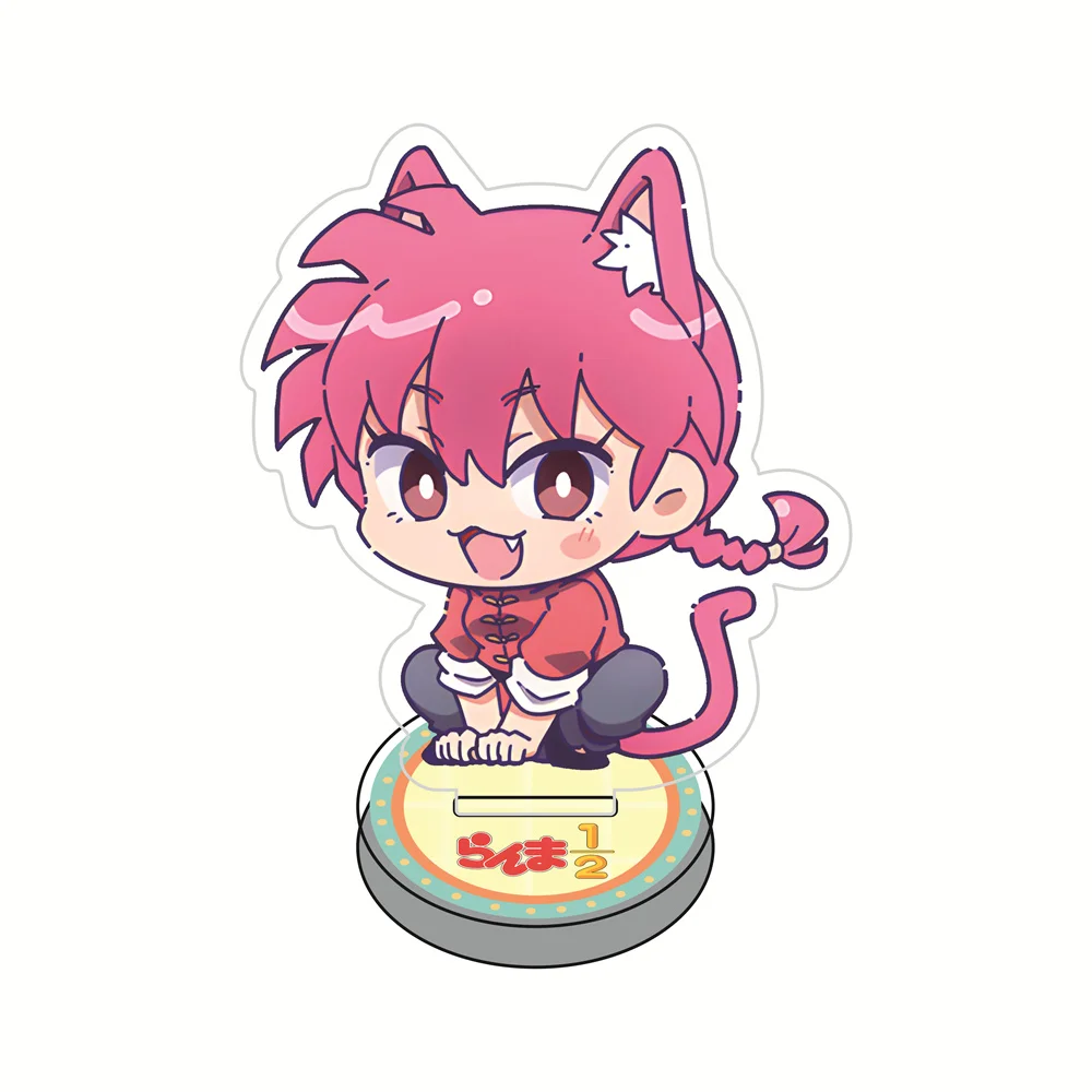 Ranma ½ 10cm Cat‑Ear Style Acrylic Stand Figures Keychain Desktop Standee Desk Decor, Collectible Display Gift for Fans