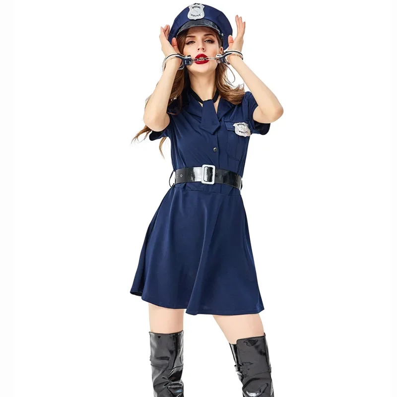 Costume de Police Sexy pour Femme, Robe de Police Py Play, Scène de Jeu, Bar