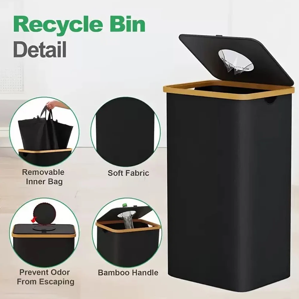 Large-Capacity Storage Box with Inner Bag, Foldable, for Bottles, Clothes, Toys, Recyclable Waste, Laundry Basket, 24/100L