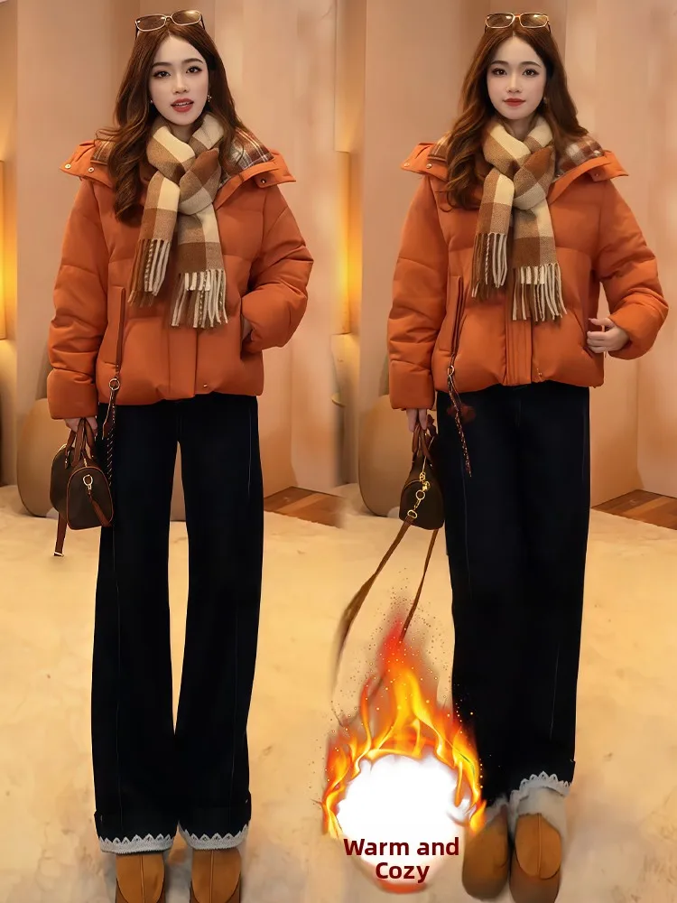 เสื้อแจ็คเก็ตบุขนหนานุ่มสไตล์เกาหลี ไซส์ใหญ่ สำหรับผู้หญิง แฟชั่นฤดูหนาว คุณภาพสูง ดีไซน์ทันสมัย