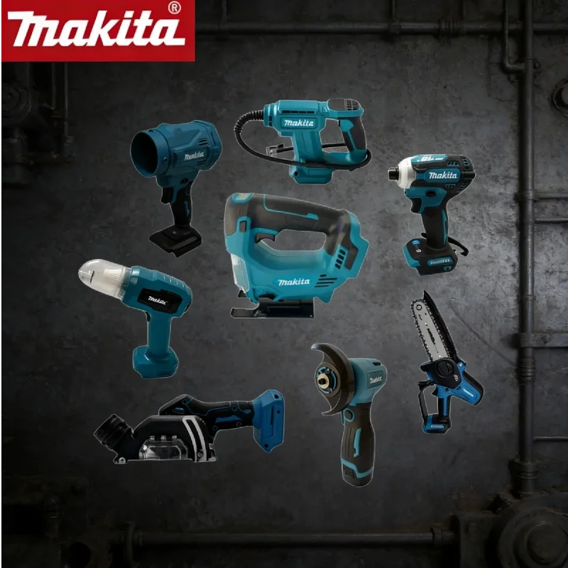 makita-for-18v-20v-battery-brushless-grinder-butter-gun-chainsaw-inflator-combination-silicone-gun-cutting-machine-set