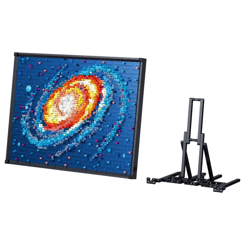 Bloque de pintura Idea, marco de imagen de arte de píxel, caballete, Kits de construcción, ladrillo de construcción, juguetes educativos de vía lechosa para niños, regalos