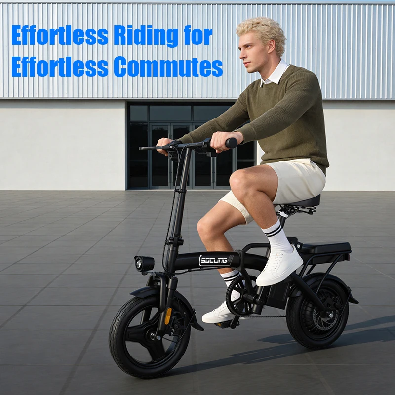 G11-14'' Foldable Commuter Ebike 500W Motor,48V Removable Battery Max 19.9MPH Disc Brake with 4 Shock Absorption Mini Electric Bicycle for Adults,College Students, Commuters & Urban Riding E-Bike image 10