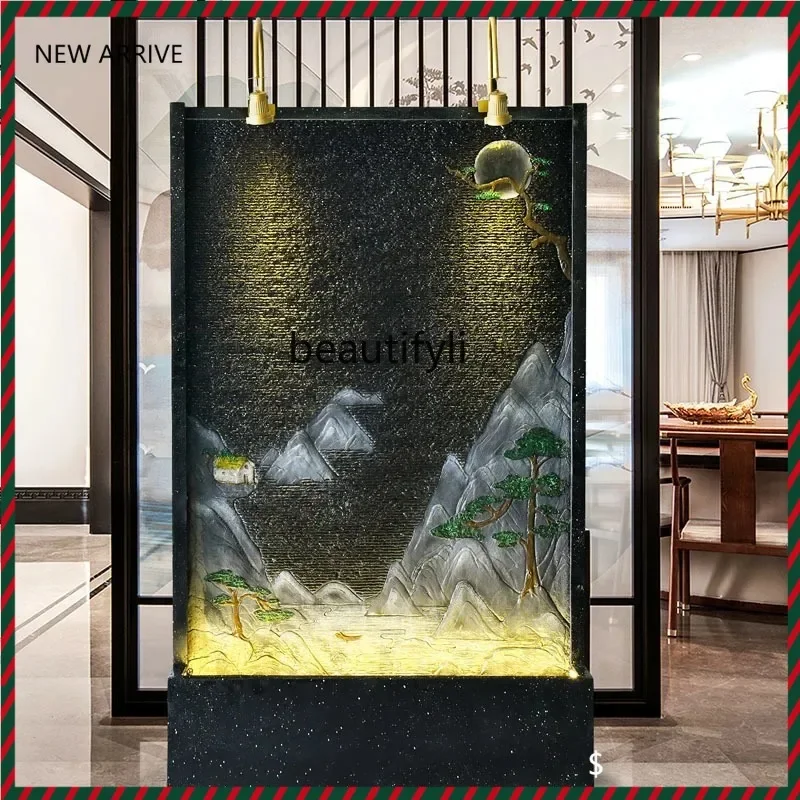 Fountain living room entrance garden courtyard landscape, water feature feng shui wheel interior decoration lucky ornament