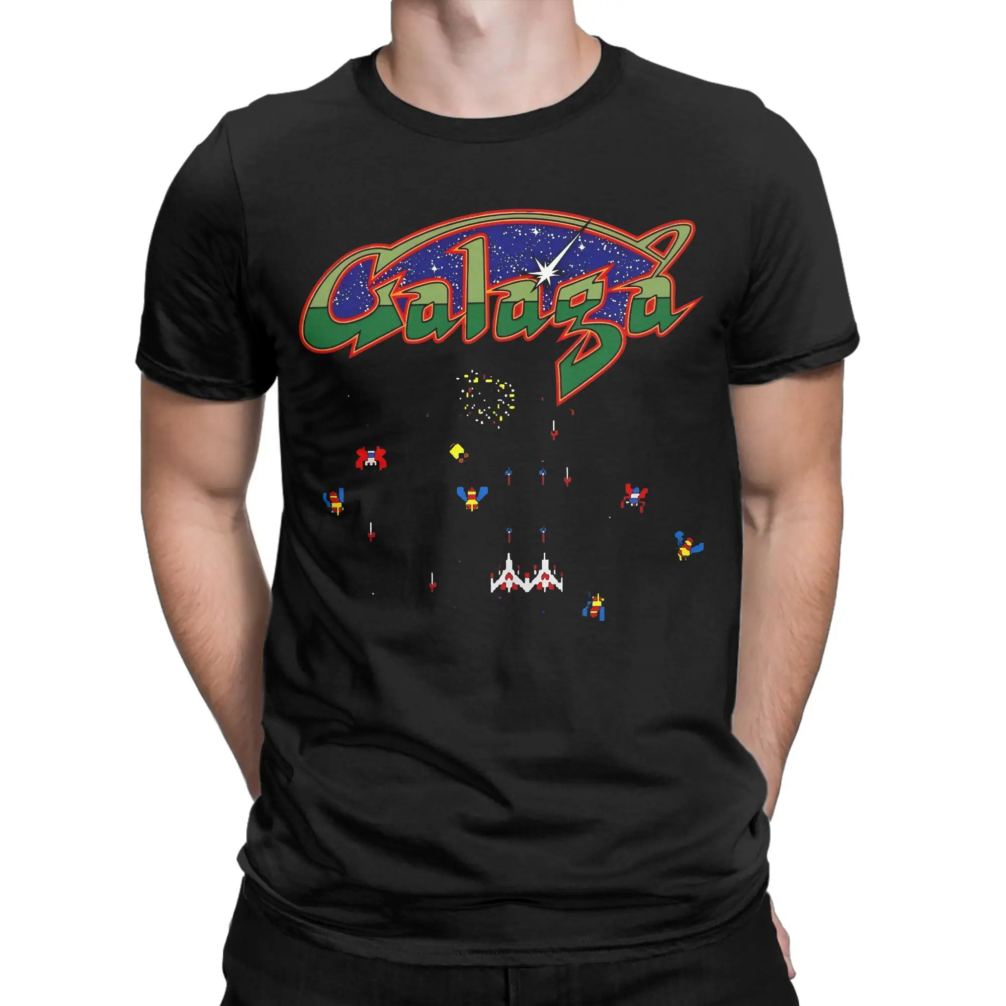 Arcade Galaga juego fanáticos de los juegos Accesorios Camisetas unisex Camiseta de algodón Camiseta con estampado gráfico Ropa