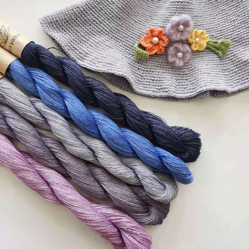 50g hank 100% Linen Yarn Crochet Hand Knitting Lace weight For Shawl Baby Clothes Soft and Cool