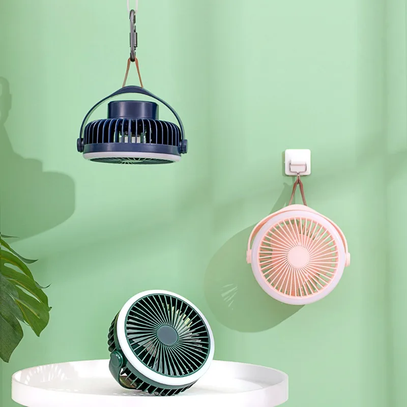 

New Outdoor Fan USB Rechargeable Portable Camping Fan Home Bedroom Night Light Desktop Fan