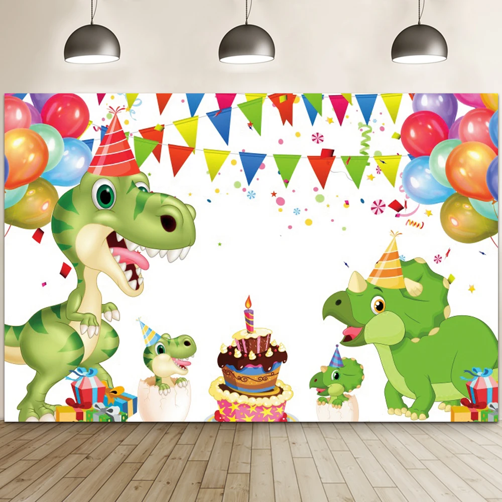 Dinosaur Birthday Backdrop Jurassic Dino Theme Happy Birthday Banner Jungle Birthday Party Backgrounds Boys Birthday