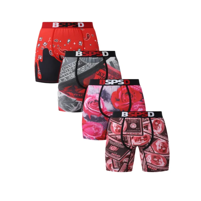 4 قطعة ملابس داخلية للرجال مثير الملاكمين تنفس مريحة رجل السروال حجم كبير الرجال سراويل ينغيرييس سراويل داخلية للرجال رجالي جذوع #5