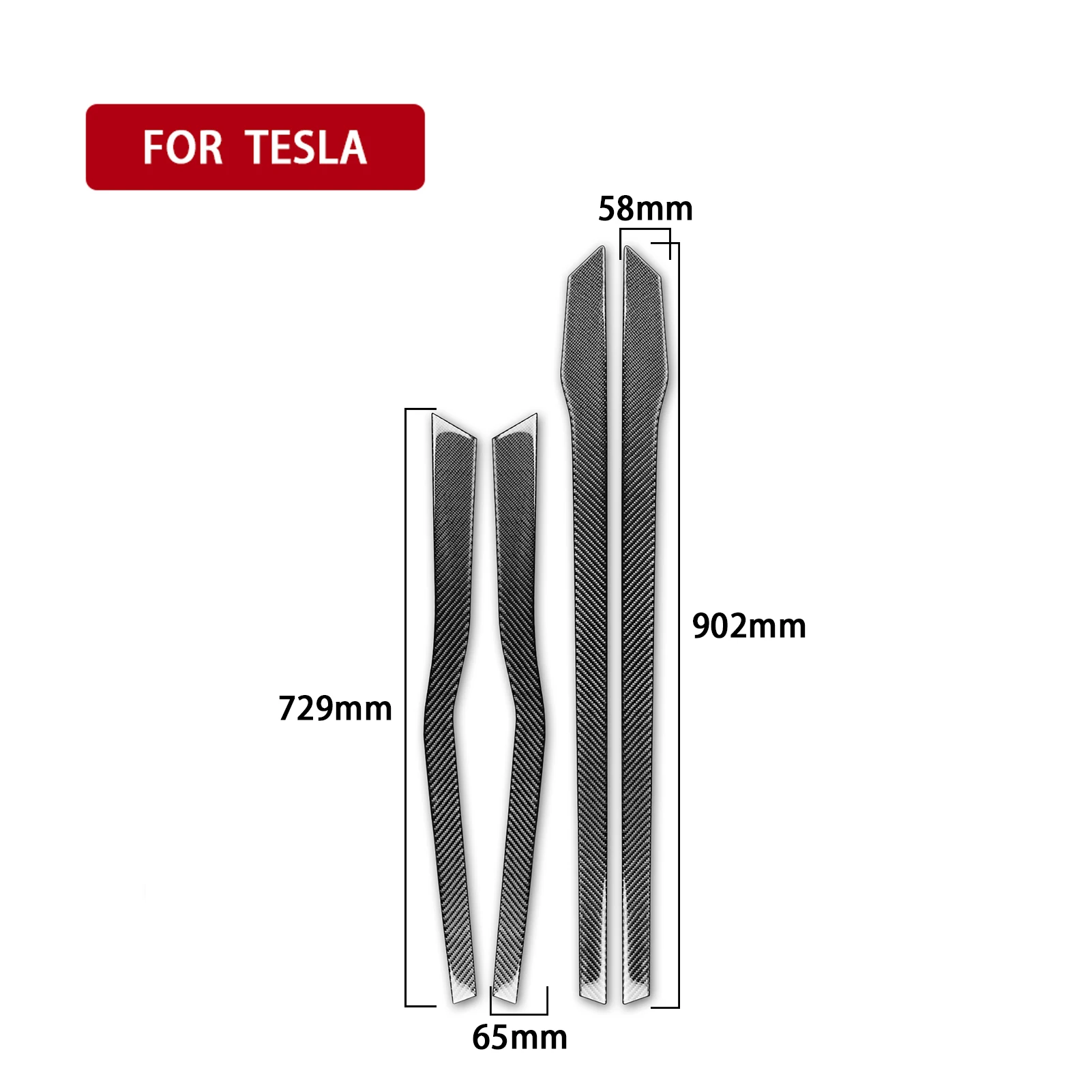 4Pcs Carbon Fiber Car Door Interior Cover Trim Sticker For Tesla Model X 2016 2017 2018 2019 2020 Decorative Car Accessories