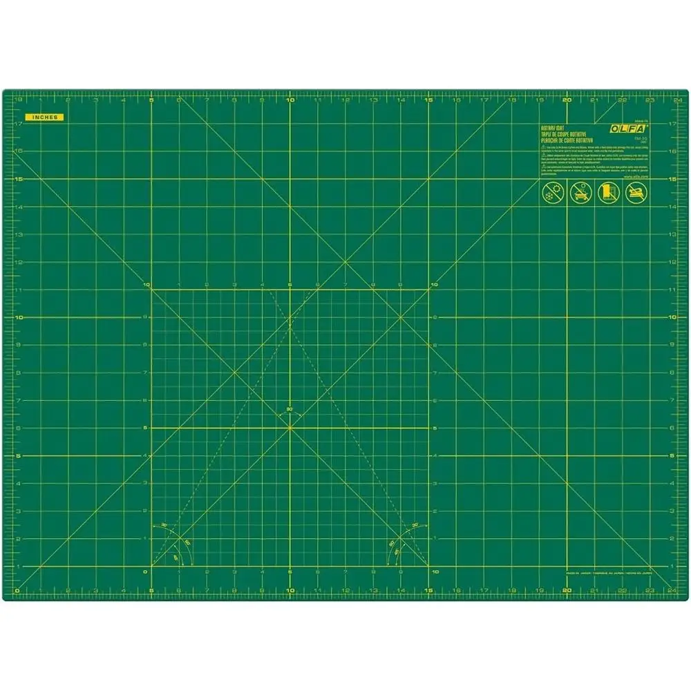 

Двусторонний ротационный коврик для резки 18 x 24 дюймов для квилтинга, шитья и рукоделия с сеткой (зеленый)