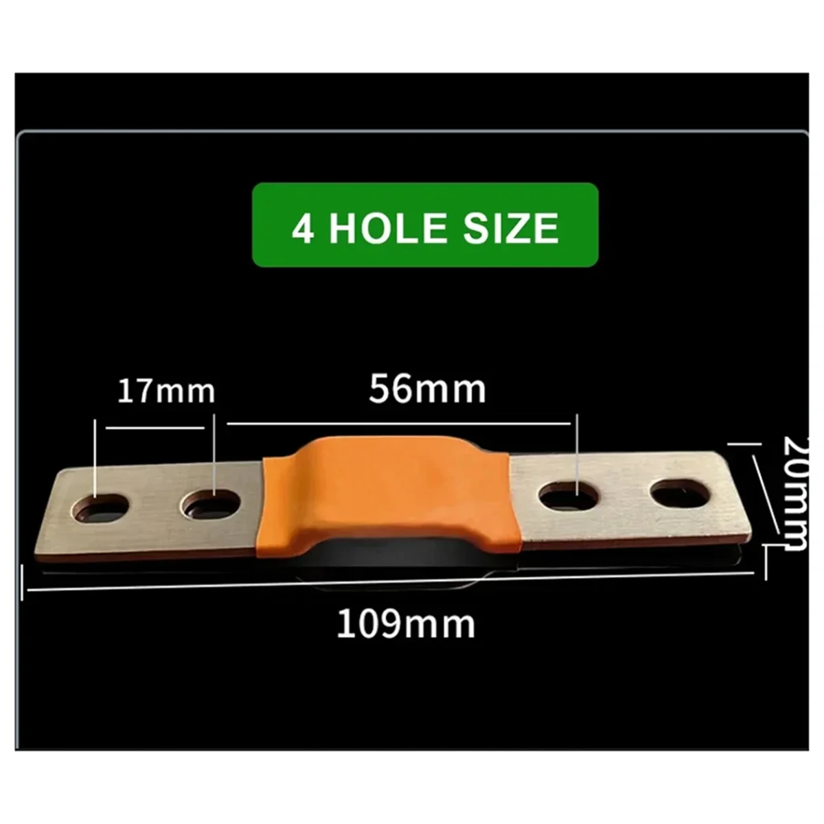 ABNJ Copper Foil Lithium Battery Connector Copper Foil Soft Connection Copper Foil Screw Hole Distance 56 Screw 6 4 Holes