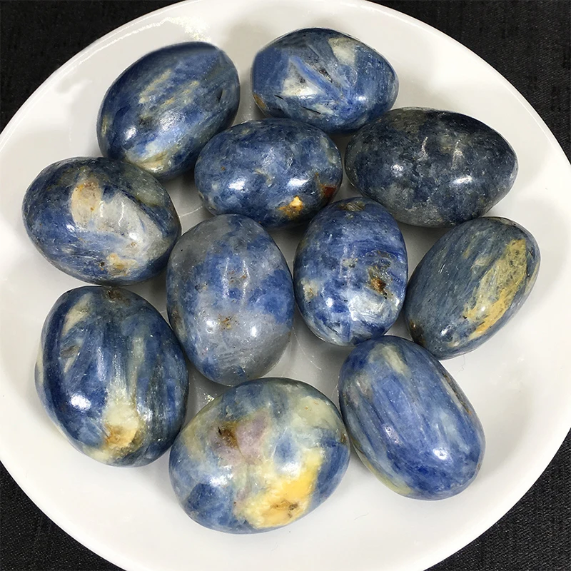 Blue Kyanite Tumbled Healing Crystals and Stones Crafts Polished Freeform Throat Chakra Gemstone Tumblestone for Deep Meditation