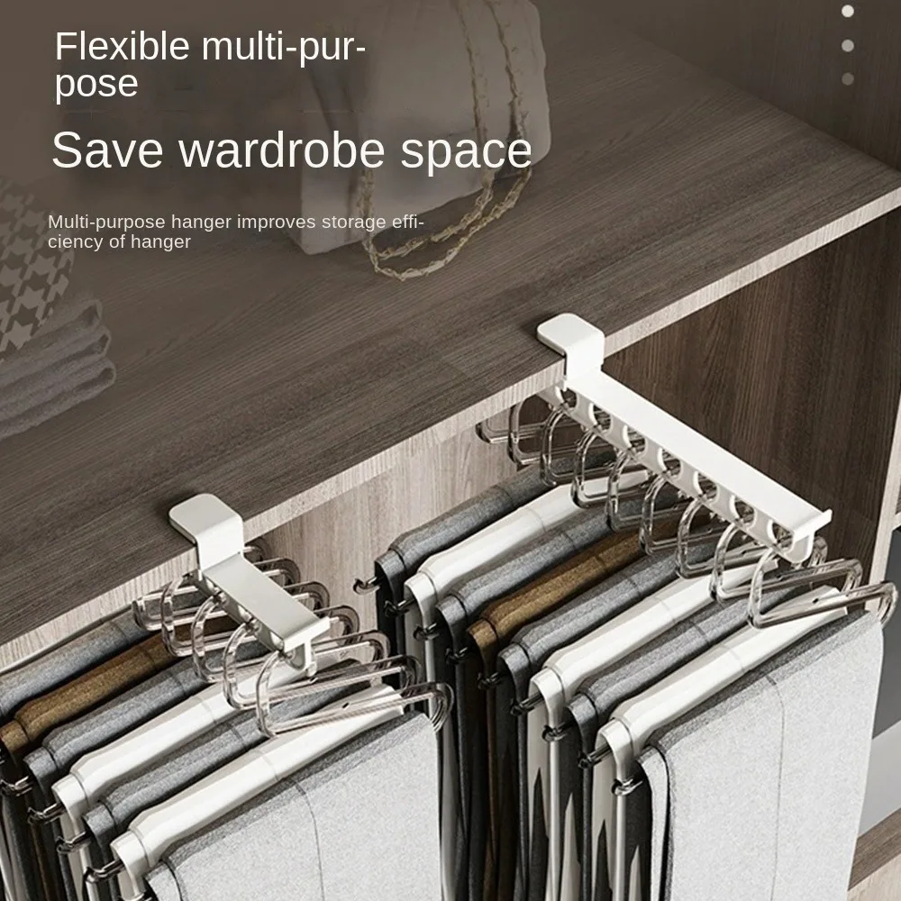 Multifunctional Folding Hanger Folding White/Grey Wardrobe Storage Organiser Portable Multi Hanging Storage Hanger Home view 2