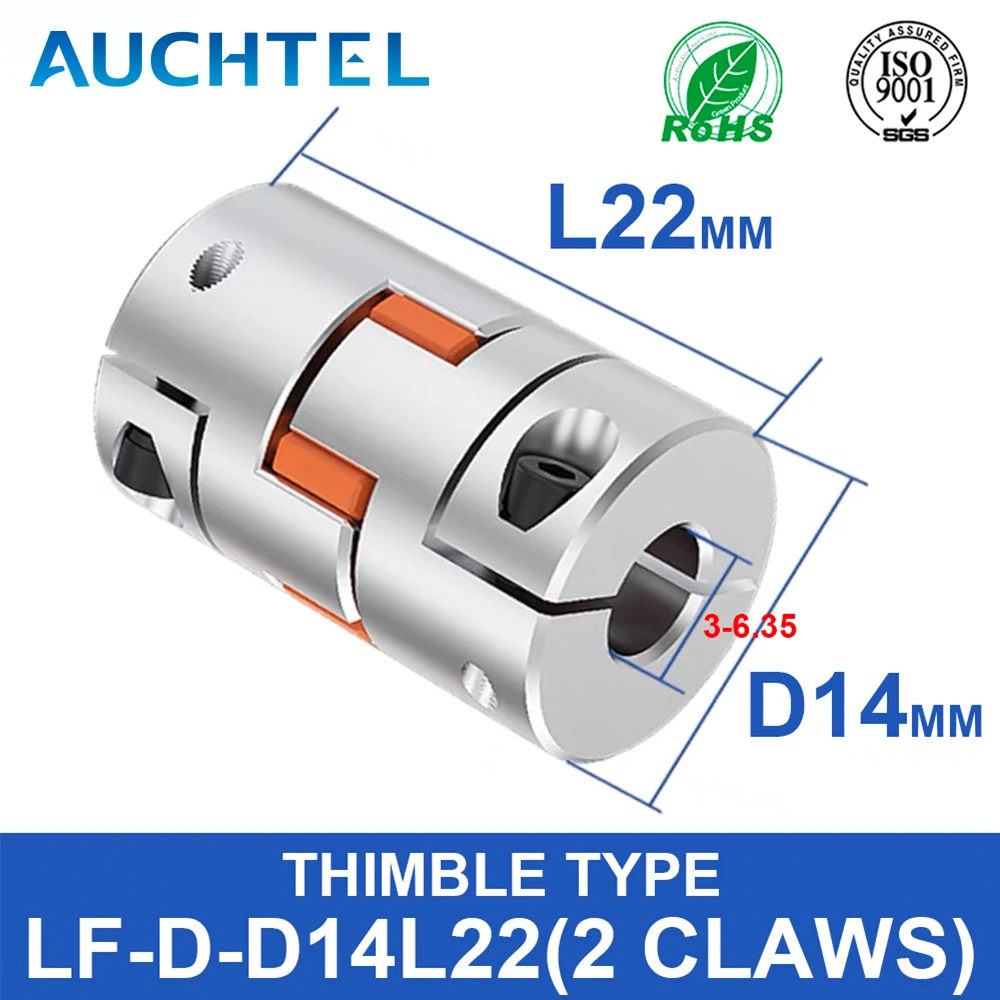 LF D D14L22 Aluminum Shaft Coupler Jaw Plum Spider Thimble Type CNC  Motor  Encoder Coupling 3mm 4mm 5mm 6mm For  Dividing Table