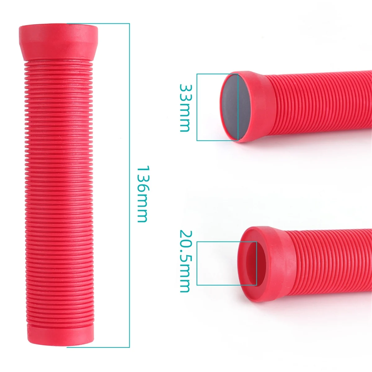 A71P Bike Grips 22mm Road Bicycle Grip Anti-Slip Shock-Absorbing Handlebar Grip Bar End Plug Bike Part White