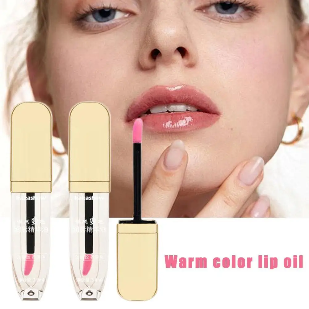 Mini líquido para labios, hidratante, transparente, que cambia de Color, aceite para labios, espejo, gelatina, brillo de labios, cosmético