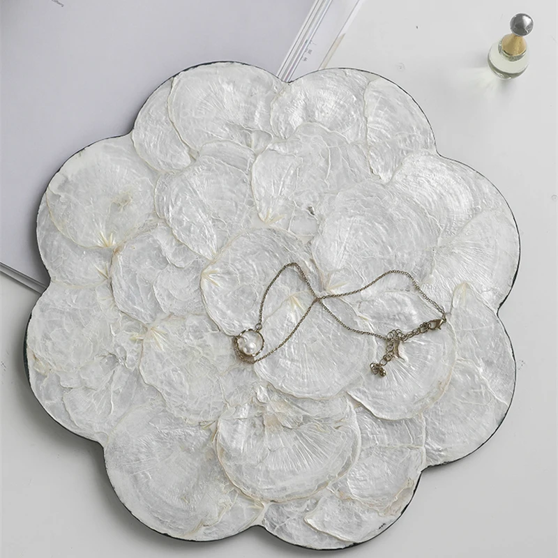 Light Luxury French Shell Placemat Elegant Diningtable Heat Insulation Mat Desktop Storage Tray Creative Flower Home Decoration