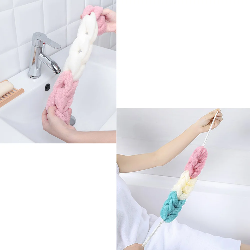 

3pcs Long Bath Strips Pe Material Soft Flexible Body Scrubber Exfoliator For Back Cleaning Shower Tool Bath Sponge Towel