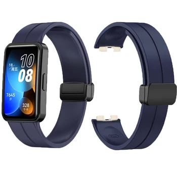 Magnetische siliconen band voor Huawei Band 9 Sporthorlogeband Armband voor Huawei Band 8 Correa Polsband Vervangbare accessoires