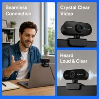 USB Webcam with Microphone for Laptop Desktop, 360° Rotatable Plug-and-Play Camera for Video Calls & Conferences 2