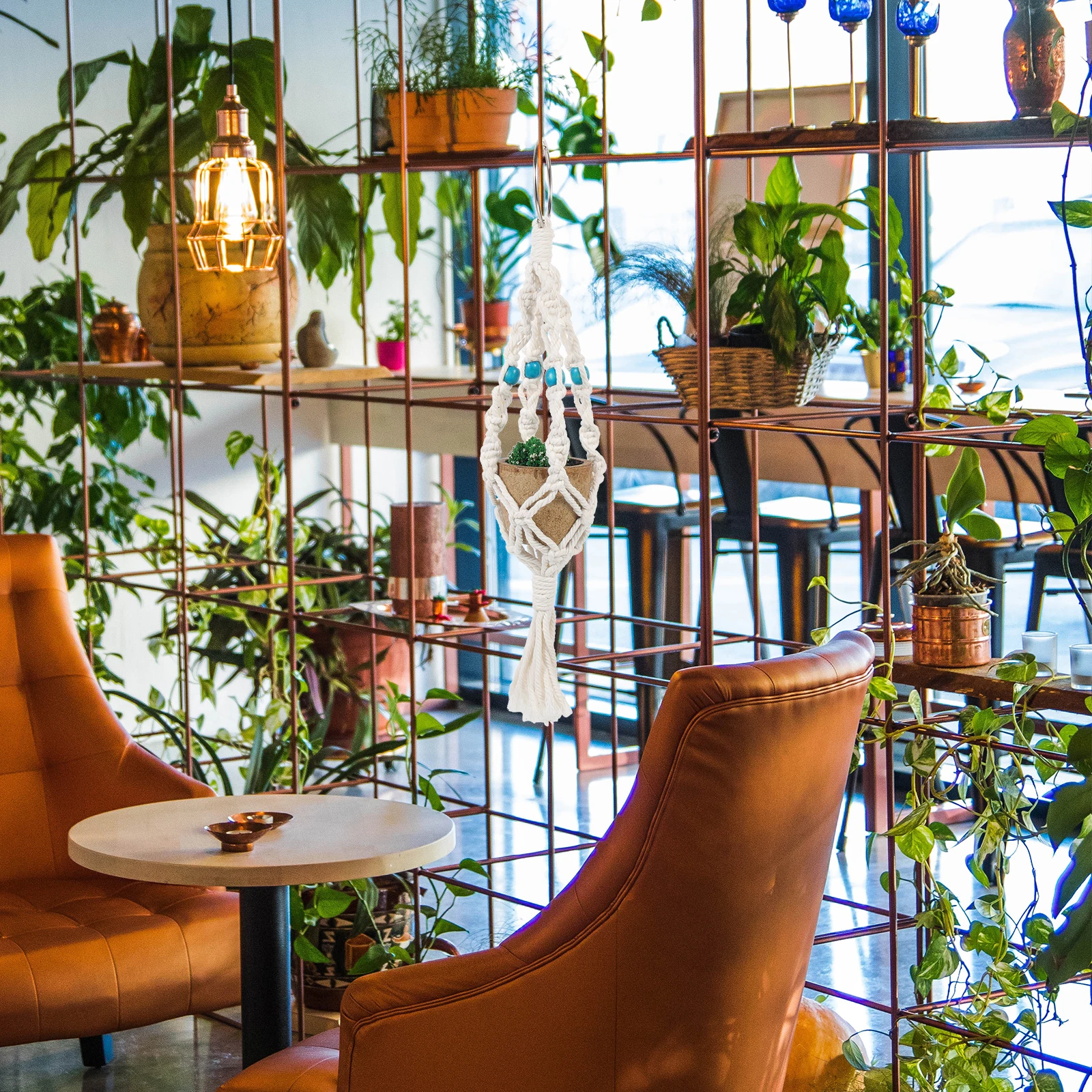 

3 Pcs Cotton Net Planter Hanging Flower Pot Basket Indoor Woven Hanger Wall Mount Holder Macrame Plant Decor Tassel Balcony