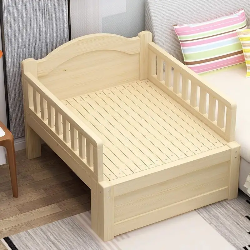 Solid wood sofa bed integrated dual-purpose children's splicing bed simple multi-functional pull-out bed retractable push-pull b