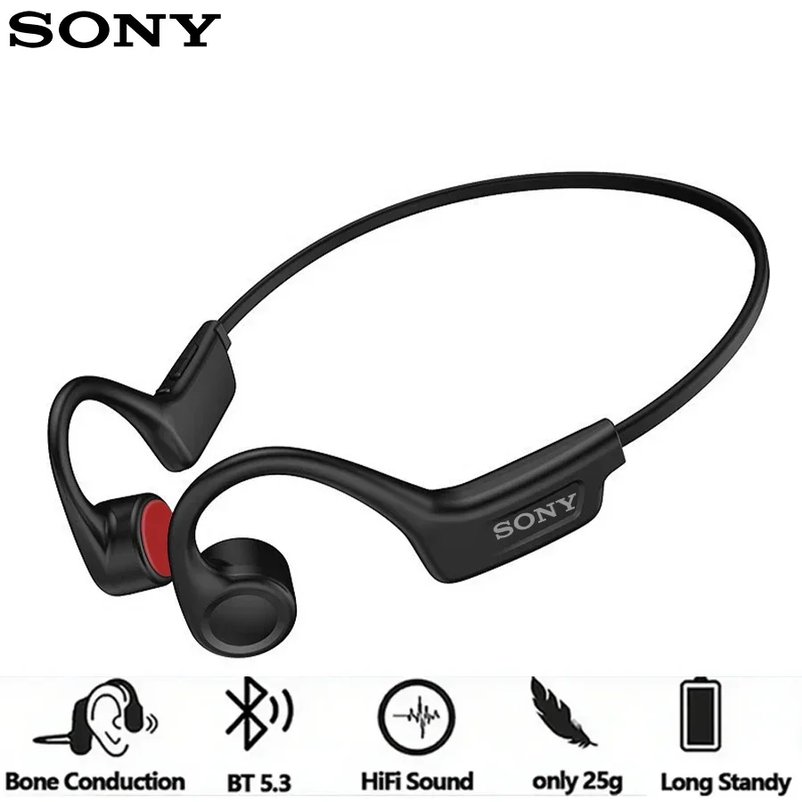 Wireless Earphone Bone Conduction Bluetooth Earphone Non in Ear Design Suitable for Outdoor Activitie Exercise and Running sony