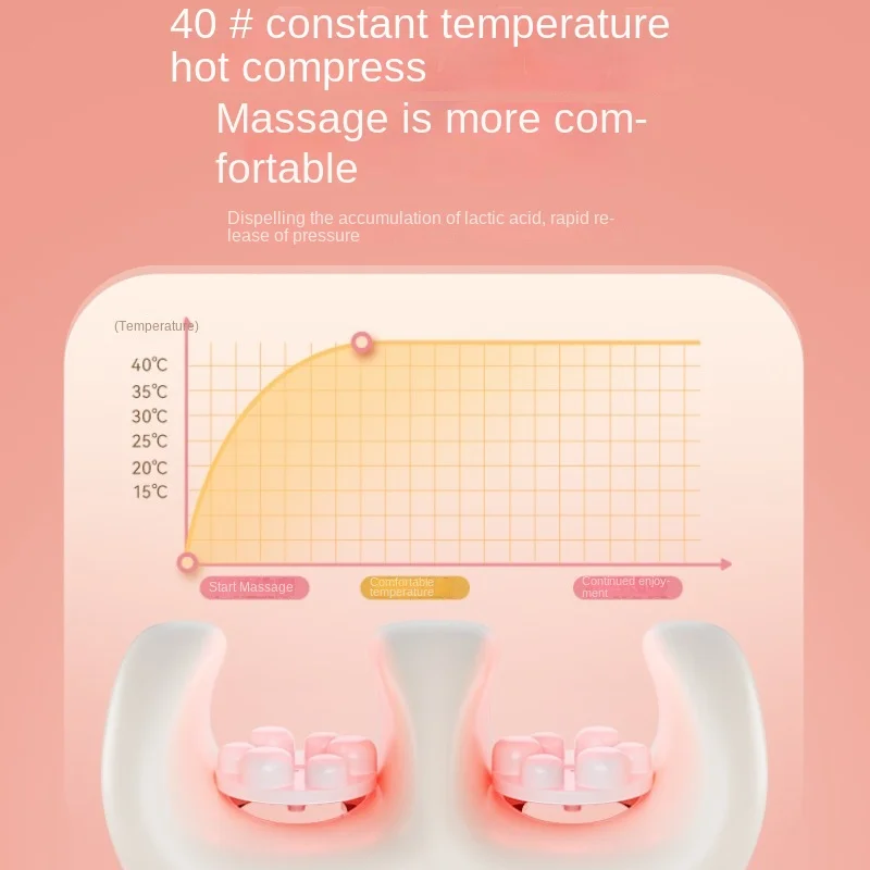 Cartoon Pink Leg Massager Vibration ,Red Light Hot Compress Foot Massage Machine, Automatic Kneading Foot Massager Calf Massager