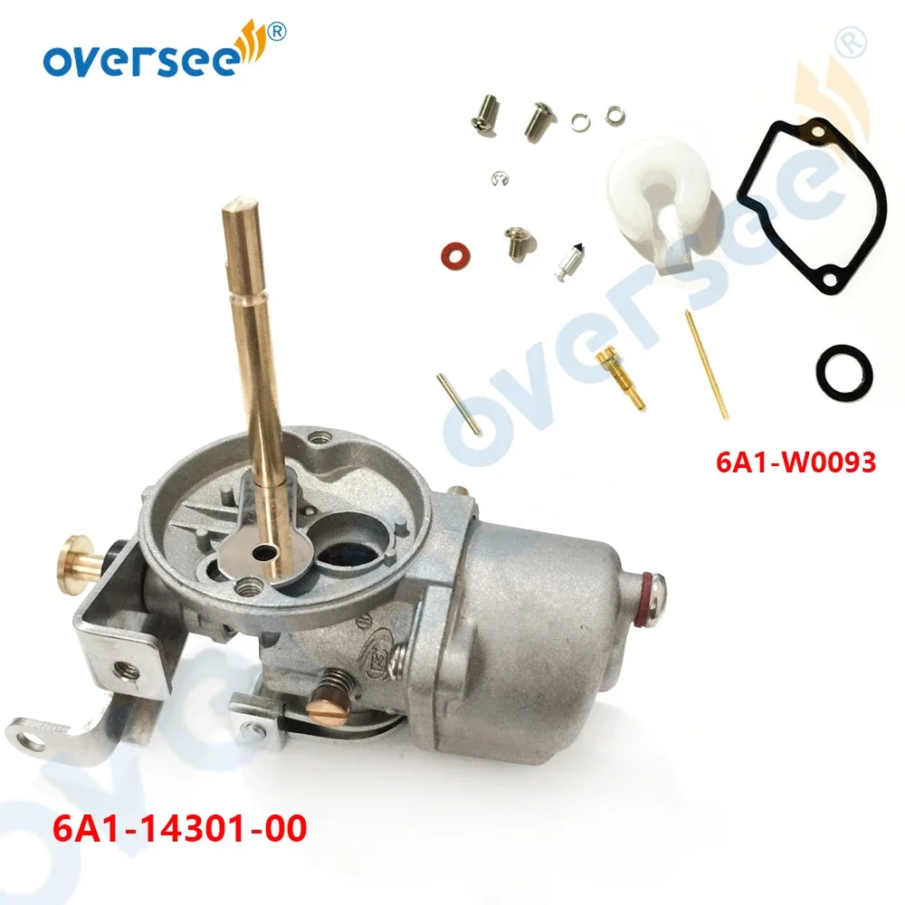 

6A1-14301-03 Carburetor Assy For Yamaha Parsun 2HP 2 Stroke Outboard Engine with 6A1-W0093 Carburetor Repair Kit