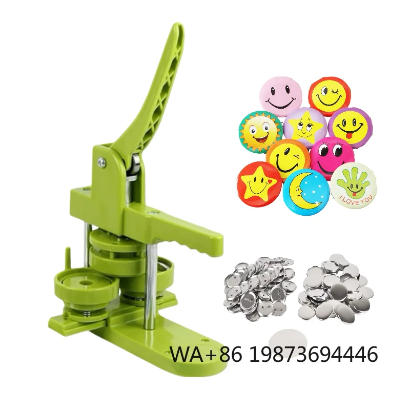 DIY badge machine with molds and 100 sets of supplies, including circle cutter