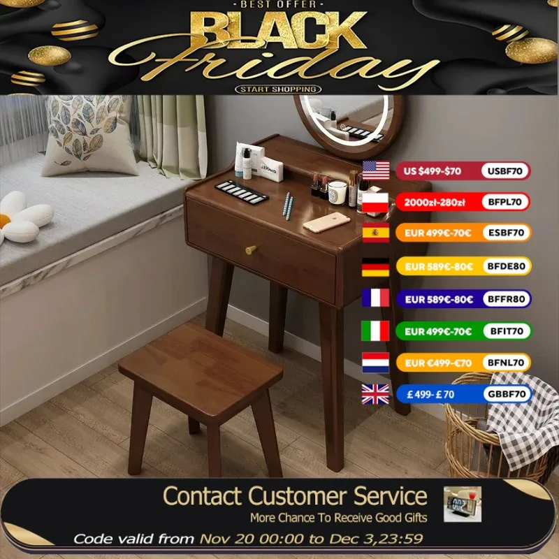 

Коричневый европейский туалетный столик для хранения, декор ящика, роскошный салон, шкаф для макияжа, зеркало для спальни, современная мебель Penteadeira Feminina