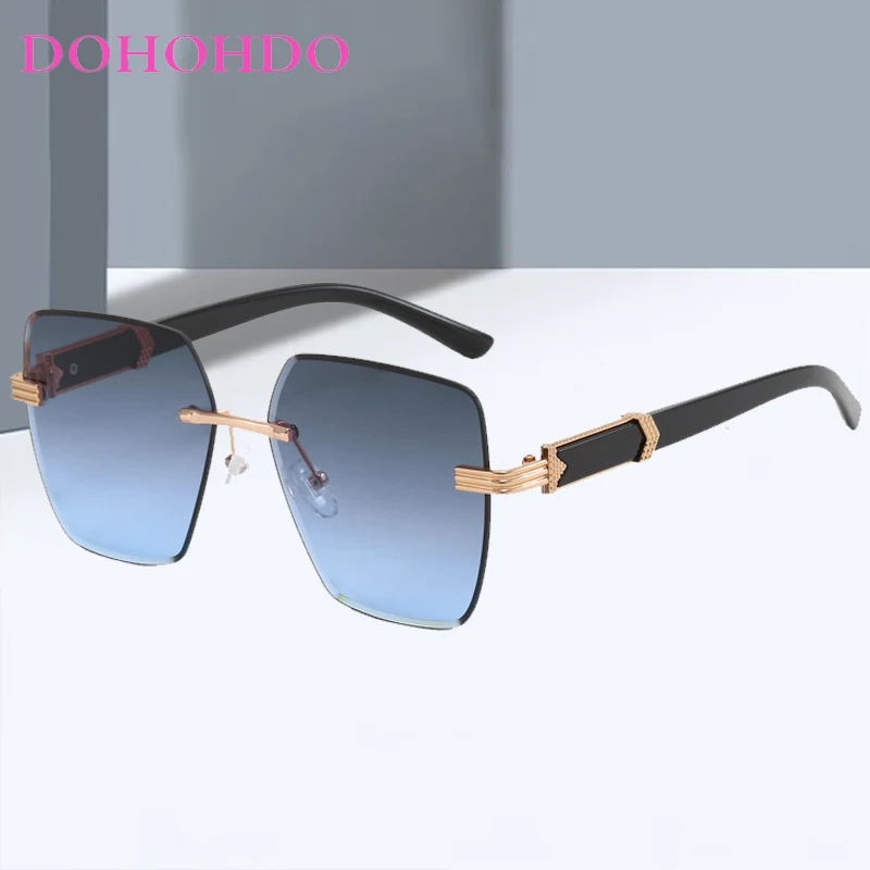 

Fashion Luxury Rimless Polygonal Women Sunglasses Trendy Brand Designer Men Sunglass Outdoor Travel Driving Eyewear Unisex UV400