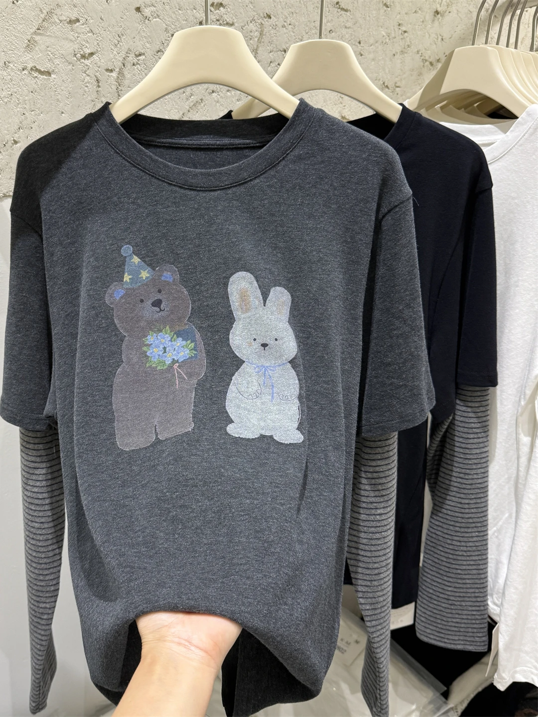 Koreaanse Sle Long Sve Cartoon Print Losse Casual Dames T-shirt Lente 2025, Nieuwe Faion Veelzijdige oulder Level Top