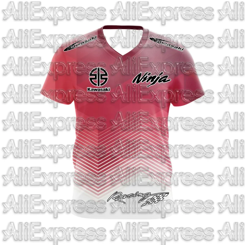

MOTO 2025 Summer New Men's Motorcycle T-shirt Kawasaki Logo 3D Printed Casual Short Sleeve Breathable T-shirt Fashionable Trend
