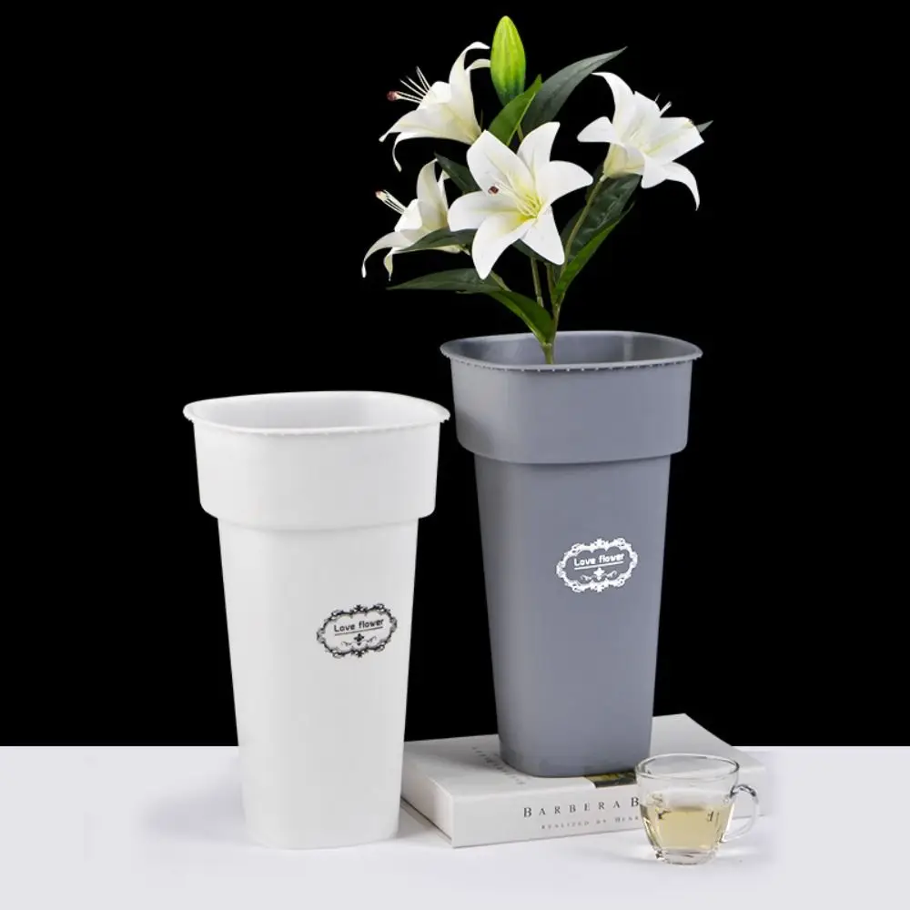 

Durable Plastic Flower Buckets Nordic Pastoral Flower Display Buckets Rustic Plant Planter Tabletop Ornament
