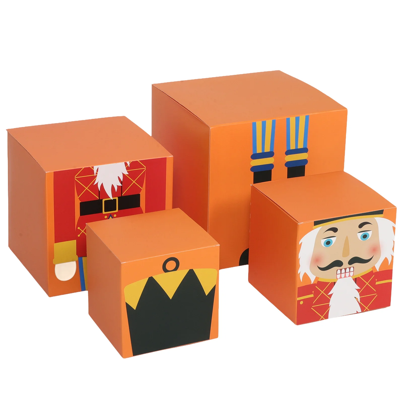 

1Set Nutcracker Stacking Boxes Christmas Decorative Holiday Boxes Stackable Nesting Present Organizer Party Storage