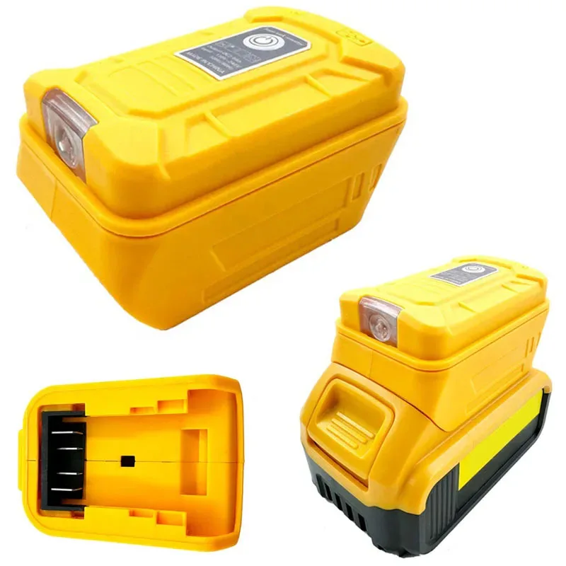 Dual USB-uitgangspoorten Batterijadapter voor Makita/DeWalt 18V 20V Li-ion batterij met LED-werklamp Power Bank Telefoonoplader