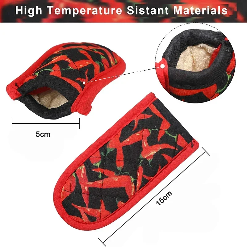 Cast Iron Pan Handle Sleeves, Heat Resistant Non-Slip Skillet Oven Mitts, Hot Handle Covers for Home Kitchen BBQ Baking