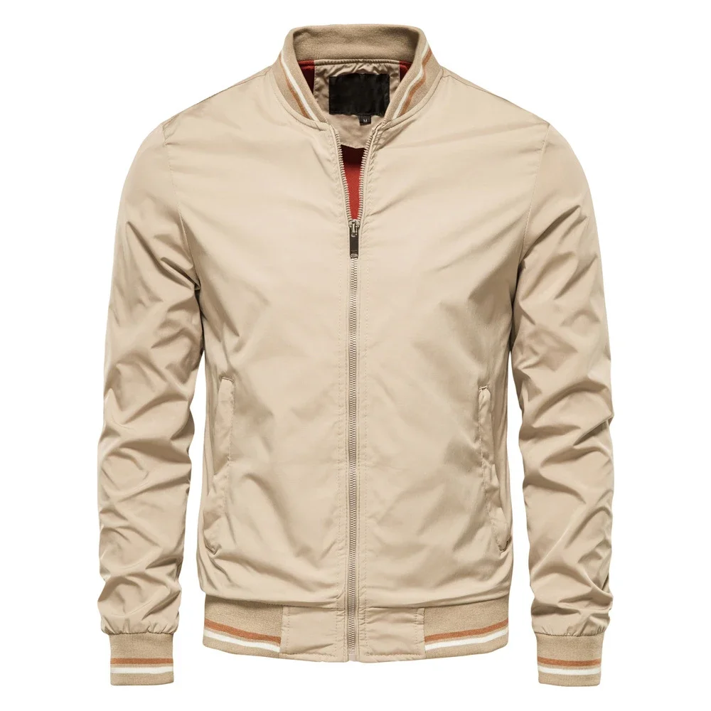 Fashion Autumn Jackets for Men Solid Color Casual Baseball Mens Jacket Clothing New in Outerwears Chaquetas Bomber Jackets Men