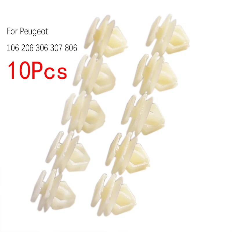 

10Pcs Expert Door Moulding Clips Trim Panel Hole Clip Push Engine Cover Fasteners For Peugeot 106 206 306 307 806 ABS White