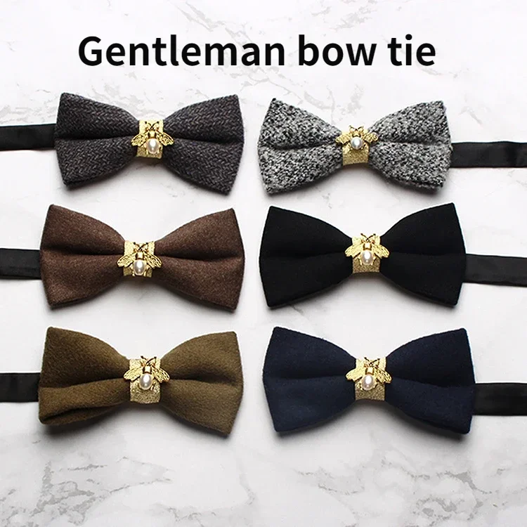 Reusable blue red wool Women children velvet boy girl men flexible green color bow tie black accessories Gentleman groomsmen