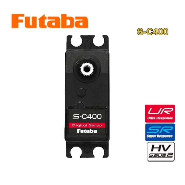 

FUTABA S-C400 Цифровой короткоходовой серводвигатель высокого давления с высоким крутящим моментом S.BUS UR SR с металлической шестерней для транспортных средств Модель корабля