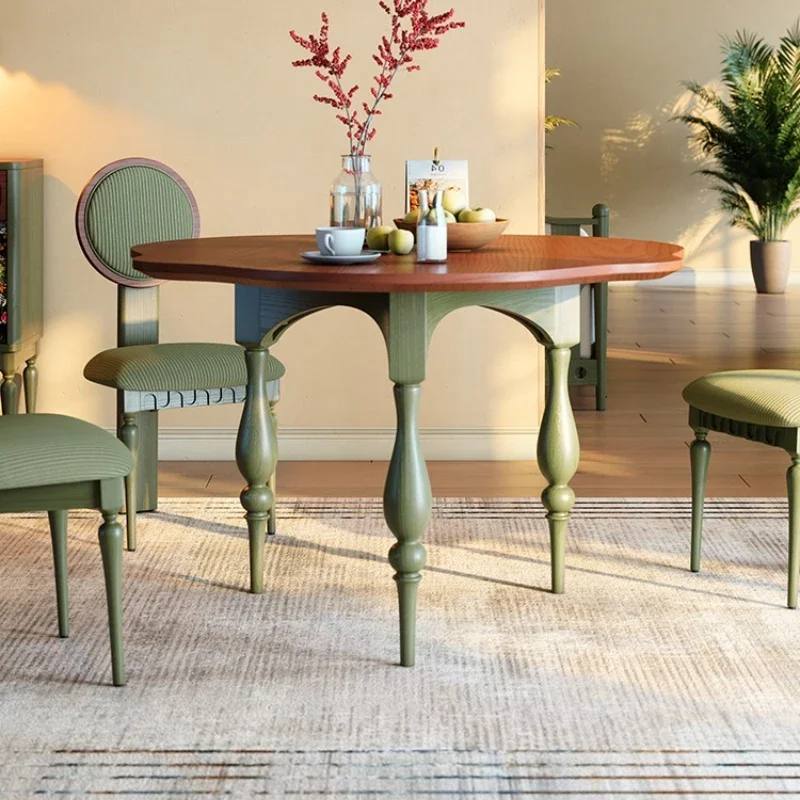 

French retro solid wood dining table restaurant, home French antique dining table