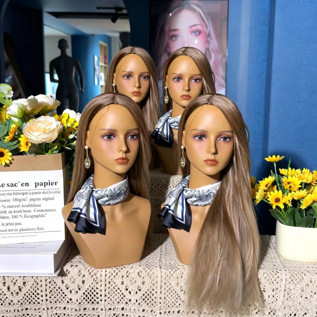 

4PC Mannequin Head for Wig Display USA Warehouse Free Shipping Wig Holding Bust Head
