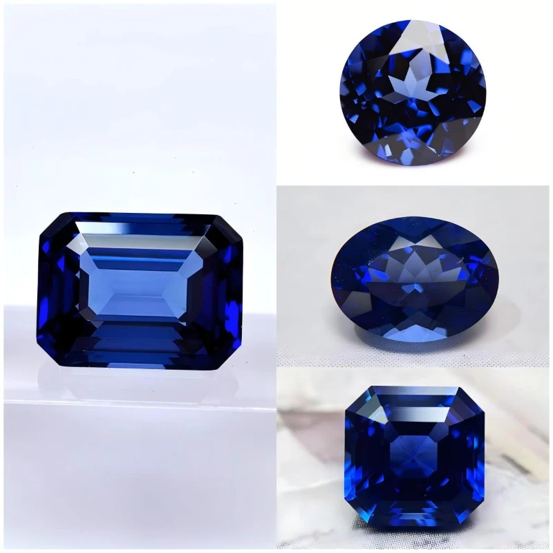 Lab Sapphire Royal Blue Color VVS1 Lab Grown Gemstone Multiple Shapes to Choose for DIY Jewelry Making Materials Certificate