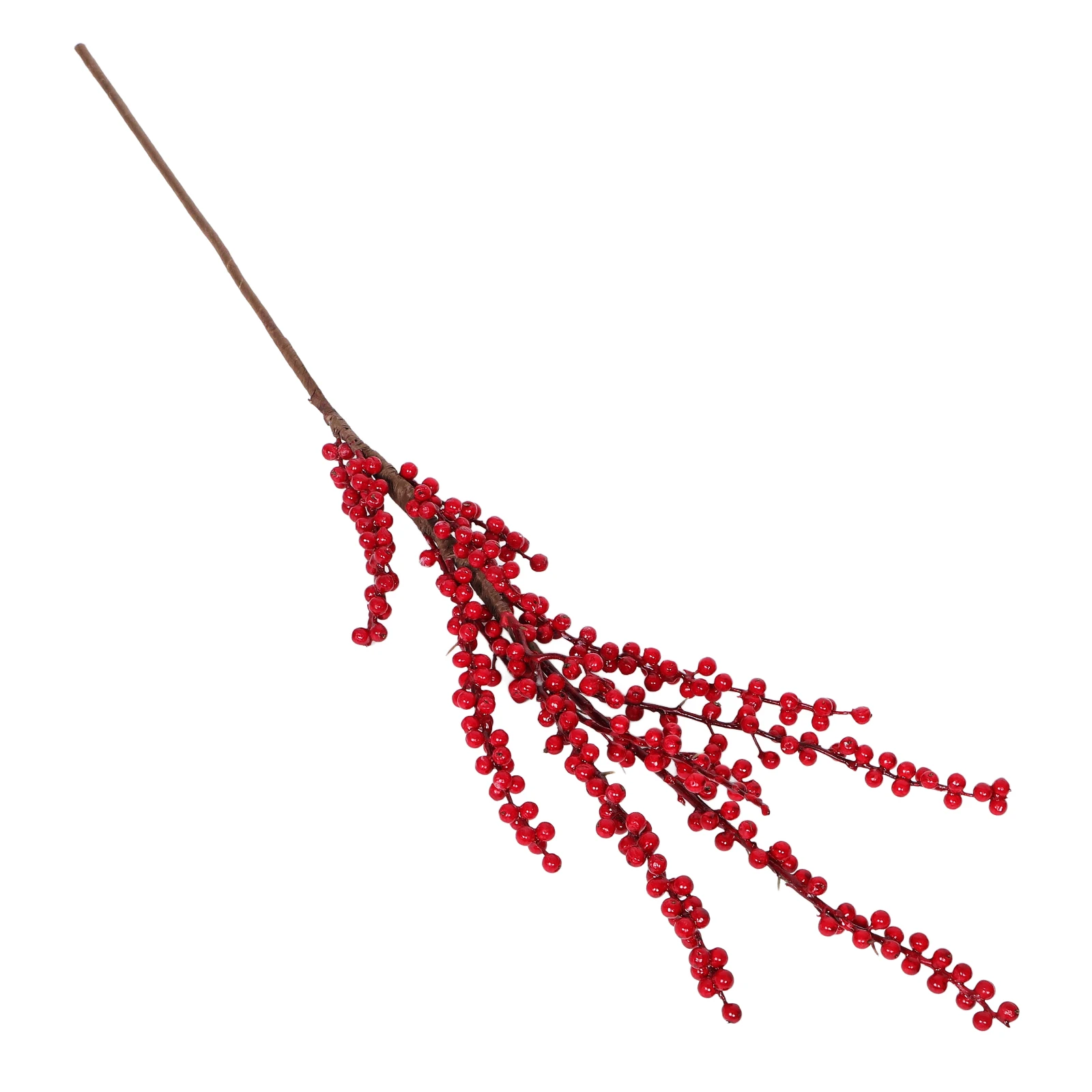 

Artificial Red Berry Branches Realistic Burgundy Picks Curly Stems Plastic Flowers Home Decor Wedding Vase Fillers Greenery
