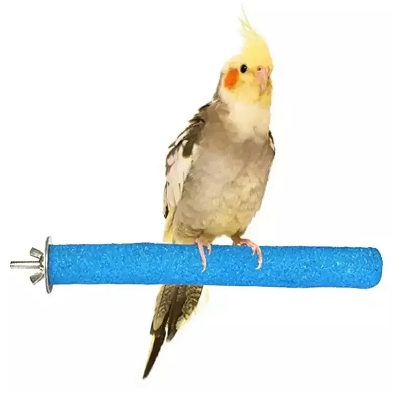 Bird Perch Stand Wooden Rough Birds Paw Grinding Perch Standing Parrot Toy Pet Supplies Random Color Jaulas Para Pájaros