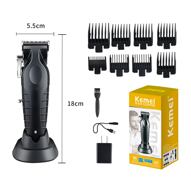 

Kemei Men's Electric Hair Clipper USB Rechargeable 0mm Gapped Carving Clipper Cordless Hair Trimmer Hair Cutting Machine KM-2296