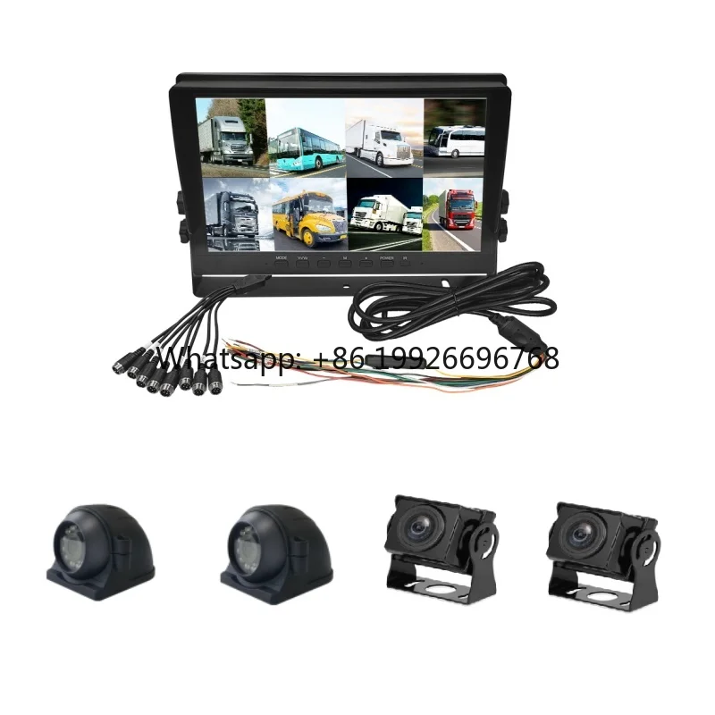 

10.1 Inch 4 8 Channels DVR Recorder Monitor With Reverse Backup Wifi Camera for Truck Bus Car